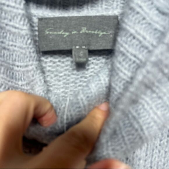 Anthropologie Sunday in Brooklyn Ashley Colorblocked Sweater Neutral Motif S NWT - Picture 7 of 13